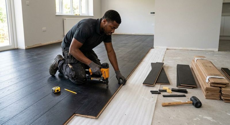 Dark Wood Floor Installation in Phoenix, AZ