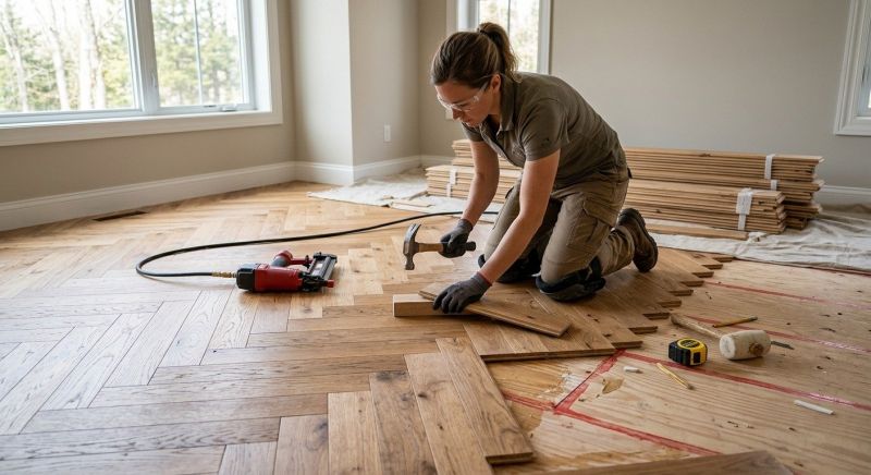 Dark Wood Floor Installation in San Antonio, TX